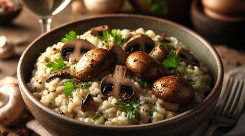 Receita de Risoto de Cogumelos Vegana